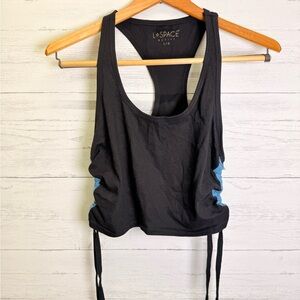 L Space Charcoal ruched crop Tank